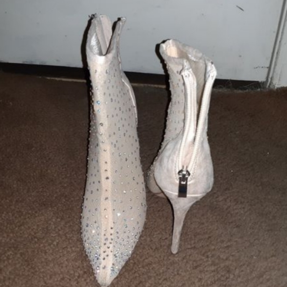 Fashion Nova Nude Heels with studs all over.